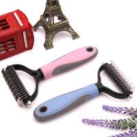 free sample pet cleaning and grooming accessories supplies hair dematting stainless steel blade brush tool for dogs cats