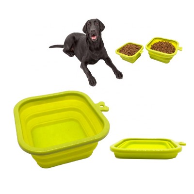 Eco-friendly collapsible bowl for dog and cat, pet bowls dog cat, travel dog bowl for water and food-square collapsible dog bowl